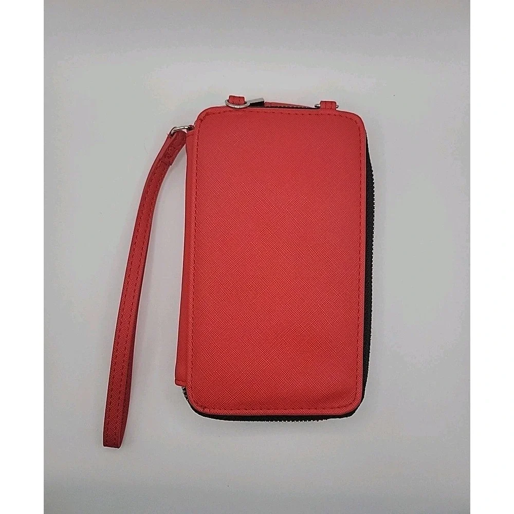Marc Tetro Dog Phone Crossbody Wallet 7x4 Red Wristlet Strap Organizer Cute‎